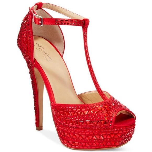 Thalia Sodi Chacey Bling Pumps Red Size 9.5 Wide Memory Foam Heels $99 MSRP - Picture 2 of 4